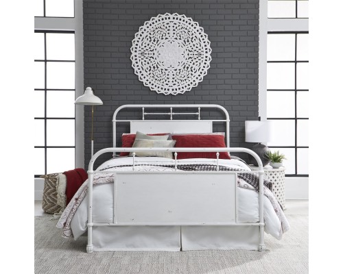 VINTAGE SERIES ANTIQUE WHITE METAL BED